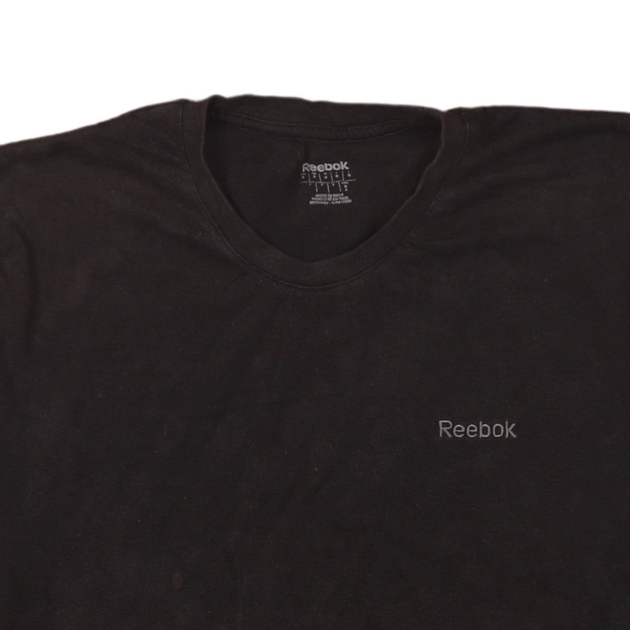 Reebok Men’s Black Cotton Crew Neck Short Sleeve T-Shirt S