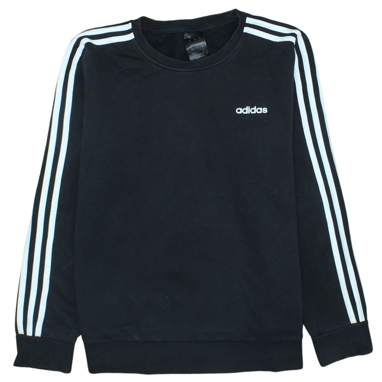 Adidas Womens Black Crew Neck Sweatshirt L 16-18 Logo Long Sleeve