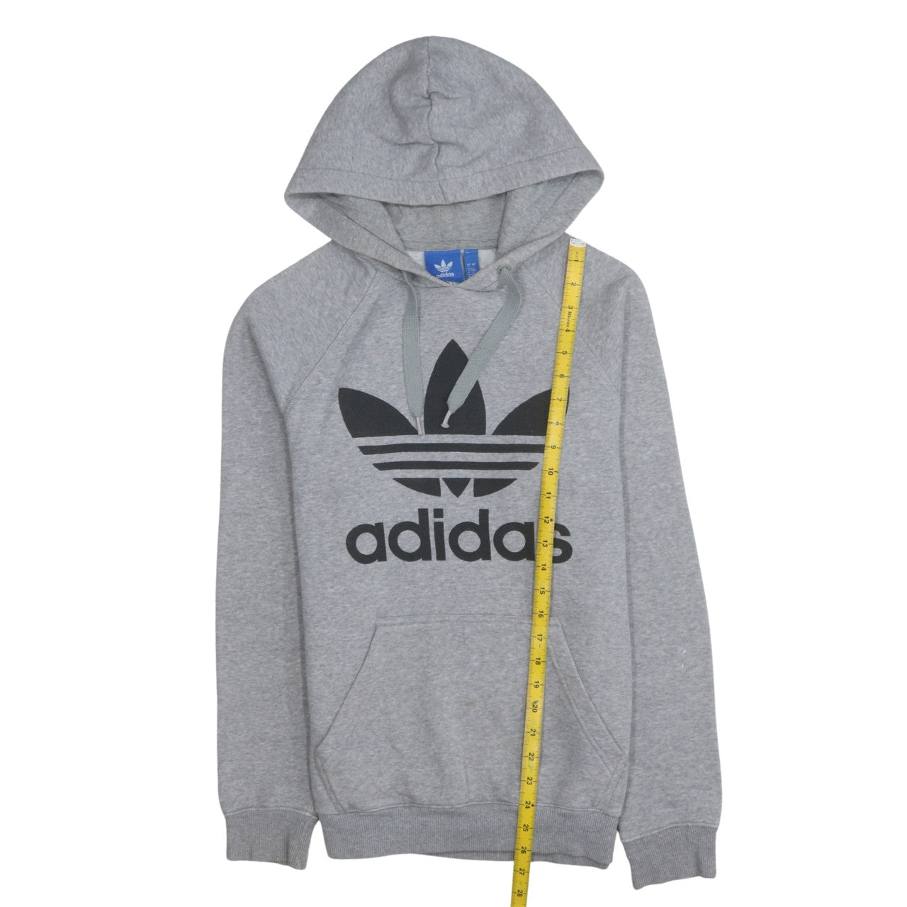 Adidas Men's Grey Pullover Hoodie Small Logo Sports Fleece
