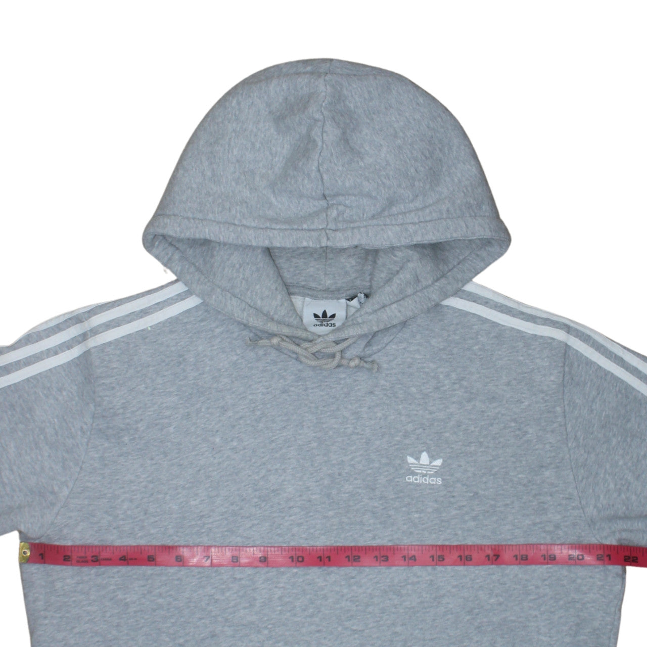 adidas Men's Grey Pullover Hoodie Medium Fleece Sportswear