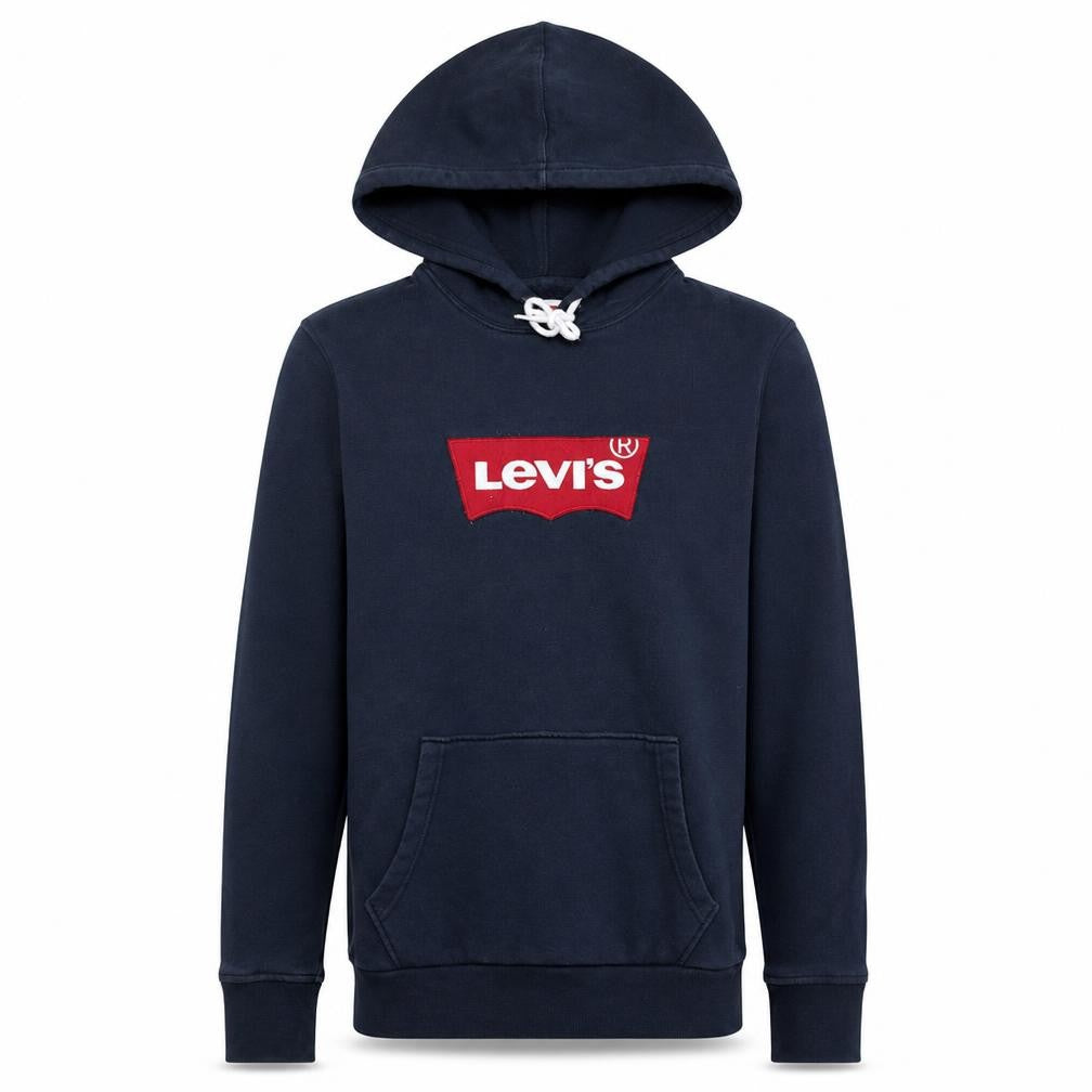 Levi’s Men’s Blue Pullover Hoodie Small Logo Fleece Sweatshirt