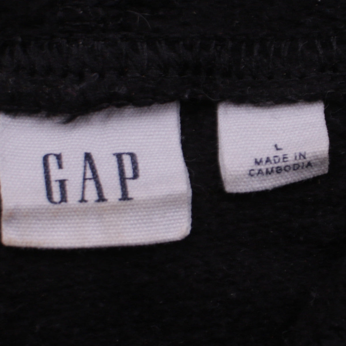 GAP Girls Black Pullover Hoodie L Embroidered Logo Casual Fleece