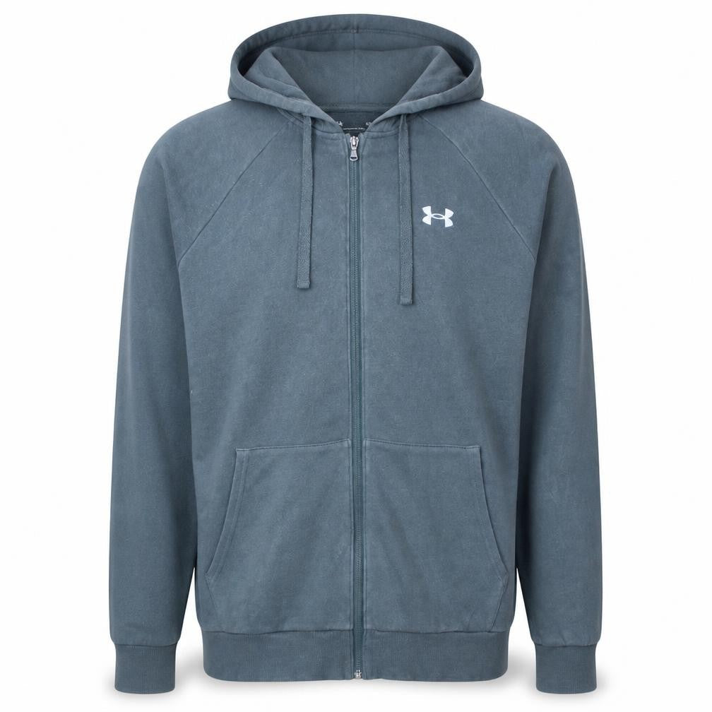 Under Armour Men’s Grey Full Zip Hoodie L Fleece Sportswear