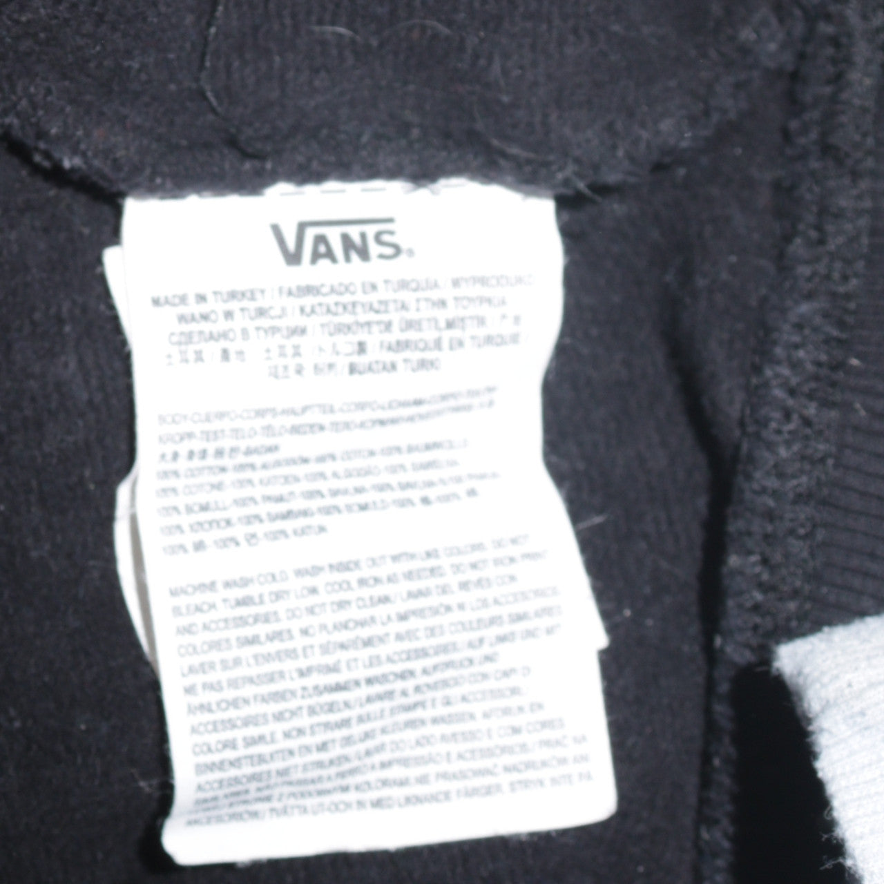 Vans Men's Black Pullover Hoodie XS Logo Fleece Skate Sweatshirt