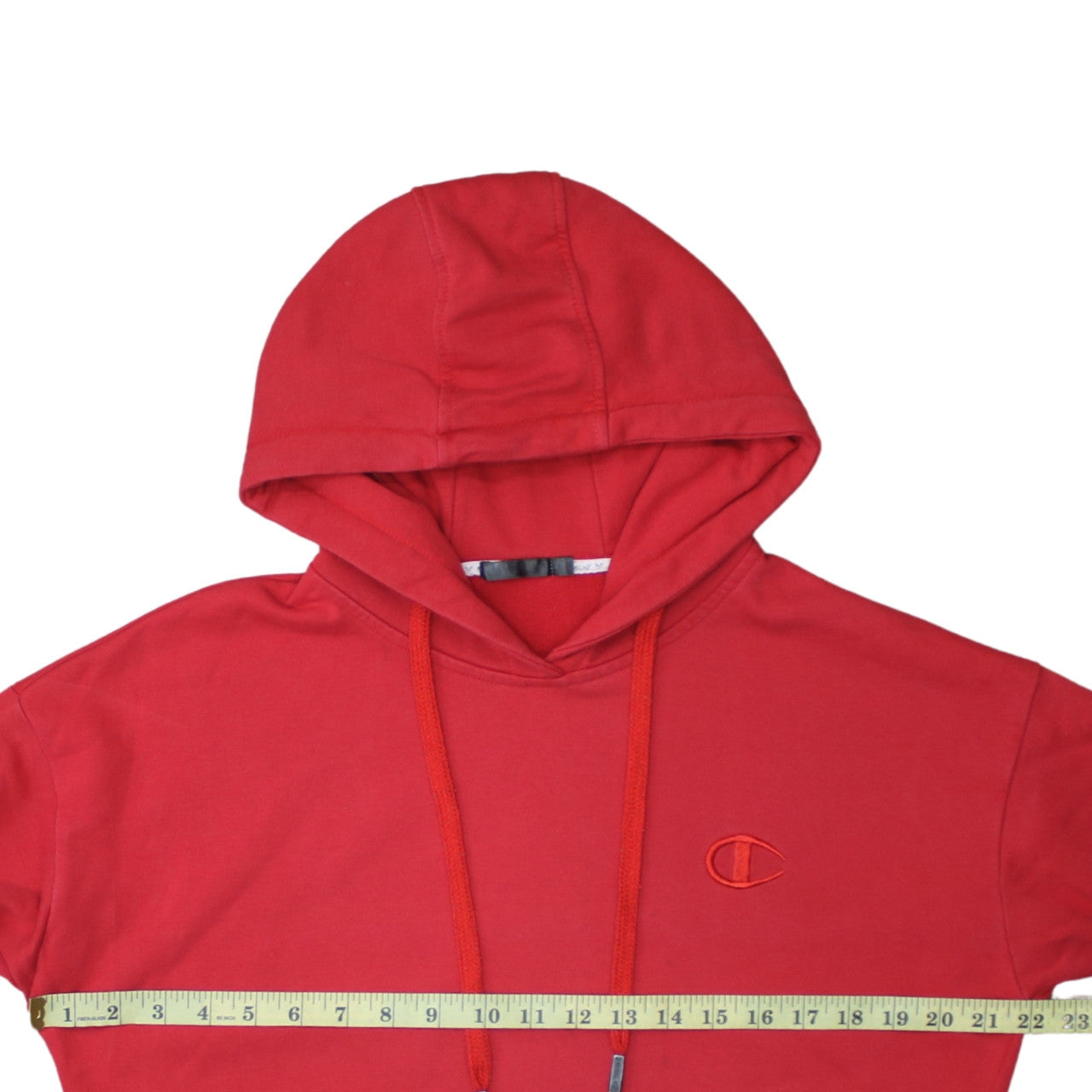 Champion Men's Red Pullover Hoodie M Sports Logo Fleece