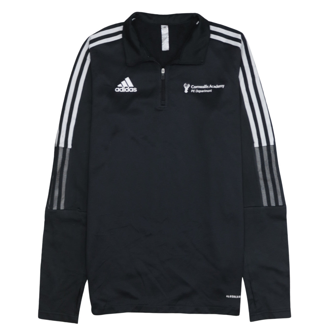 adidas Mens Black M 1/4 Zip Cornwallis Academy PE Sweatshirt