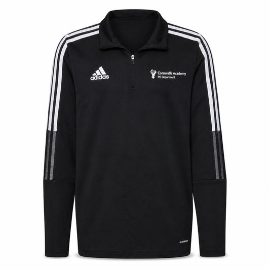 adidas Mens Black M 1/4 Zip Cornwallis Academy PE Sweatshirt