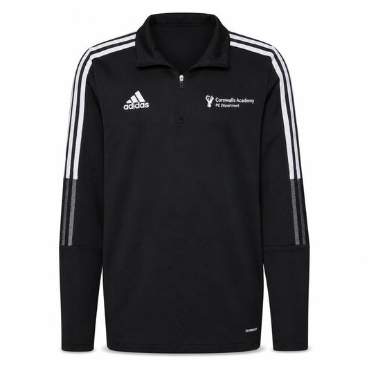 adidas Mens Black M 1/4 Zip Cornwallis Academy PE Sweatshirt