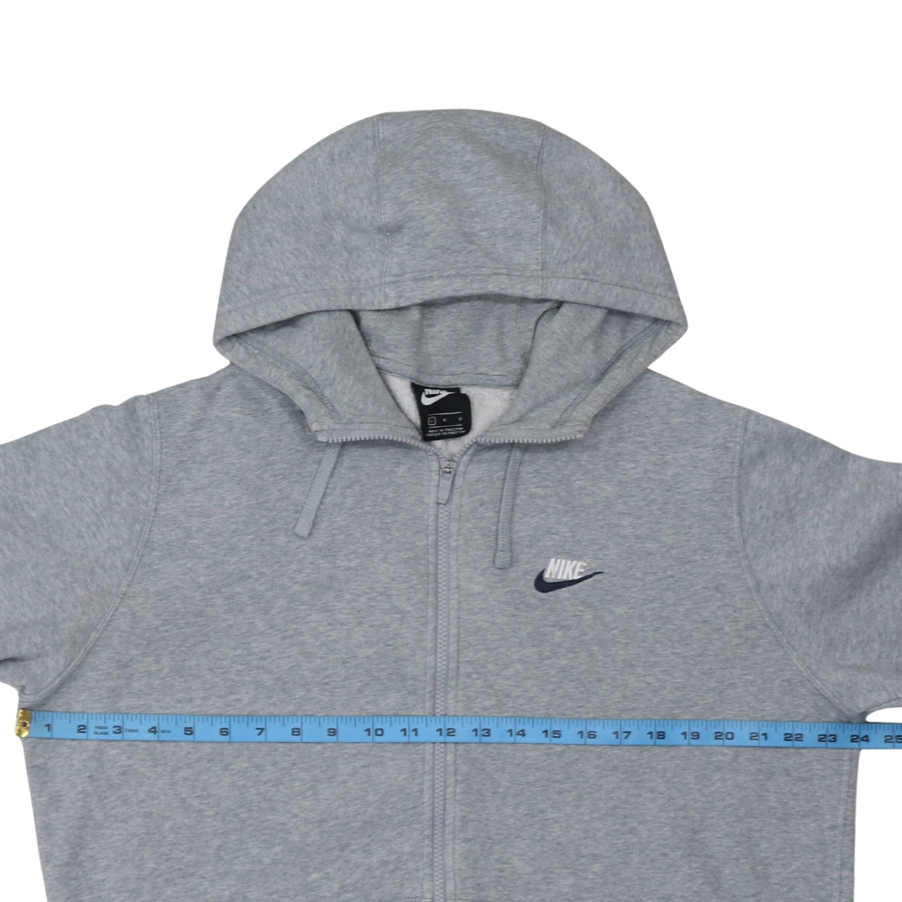Nike Men's Grey Full Zip Hoodie L Regular Fit Fleece Sweatshirt