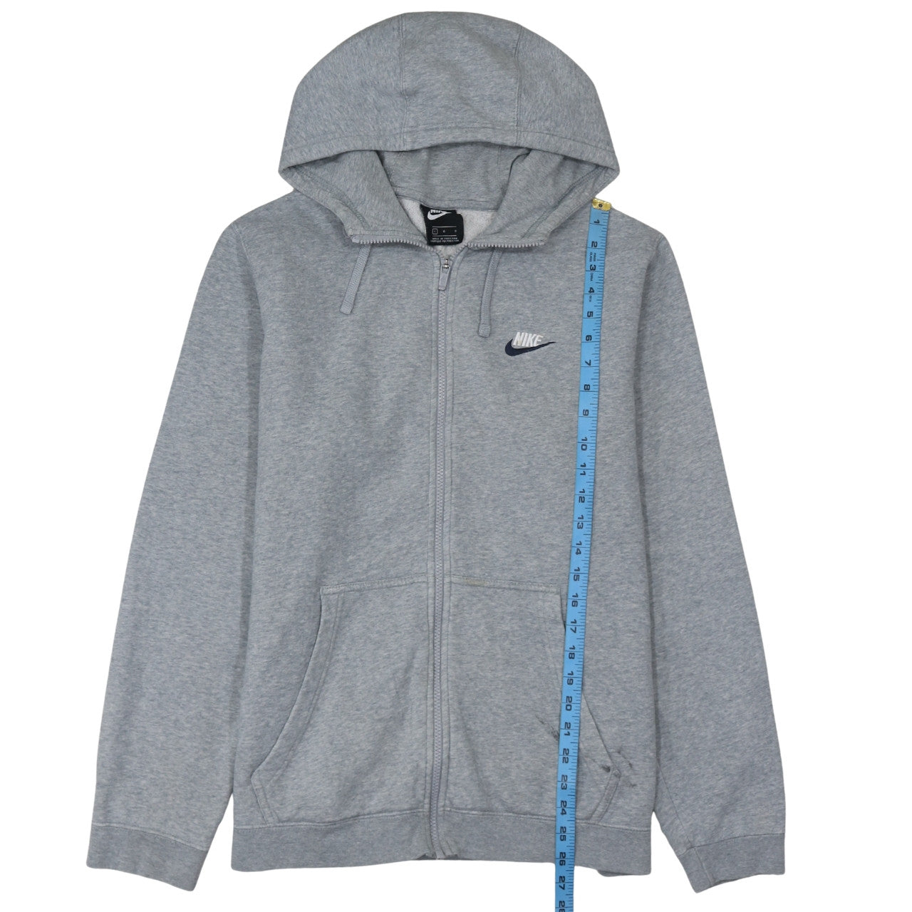 Nike Men's Grey Full Zip Hoodie L Regular Fit Fleece Sweatshirt
