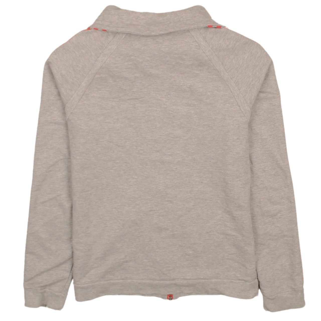 Adidas Womens Grey Full Zip Sweatshirt Jacket L 16 Red Stripes