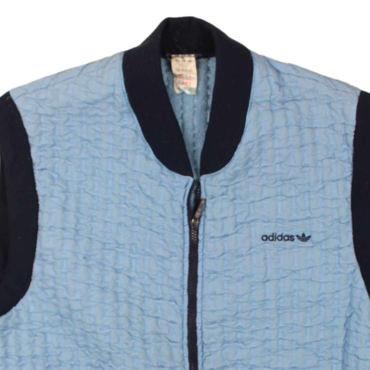 Adidas Men Blue Quilted Bodywarmer Waistcoat Size M Retro Zip Vest