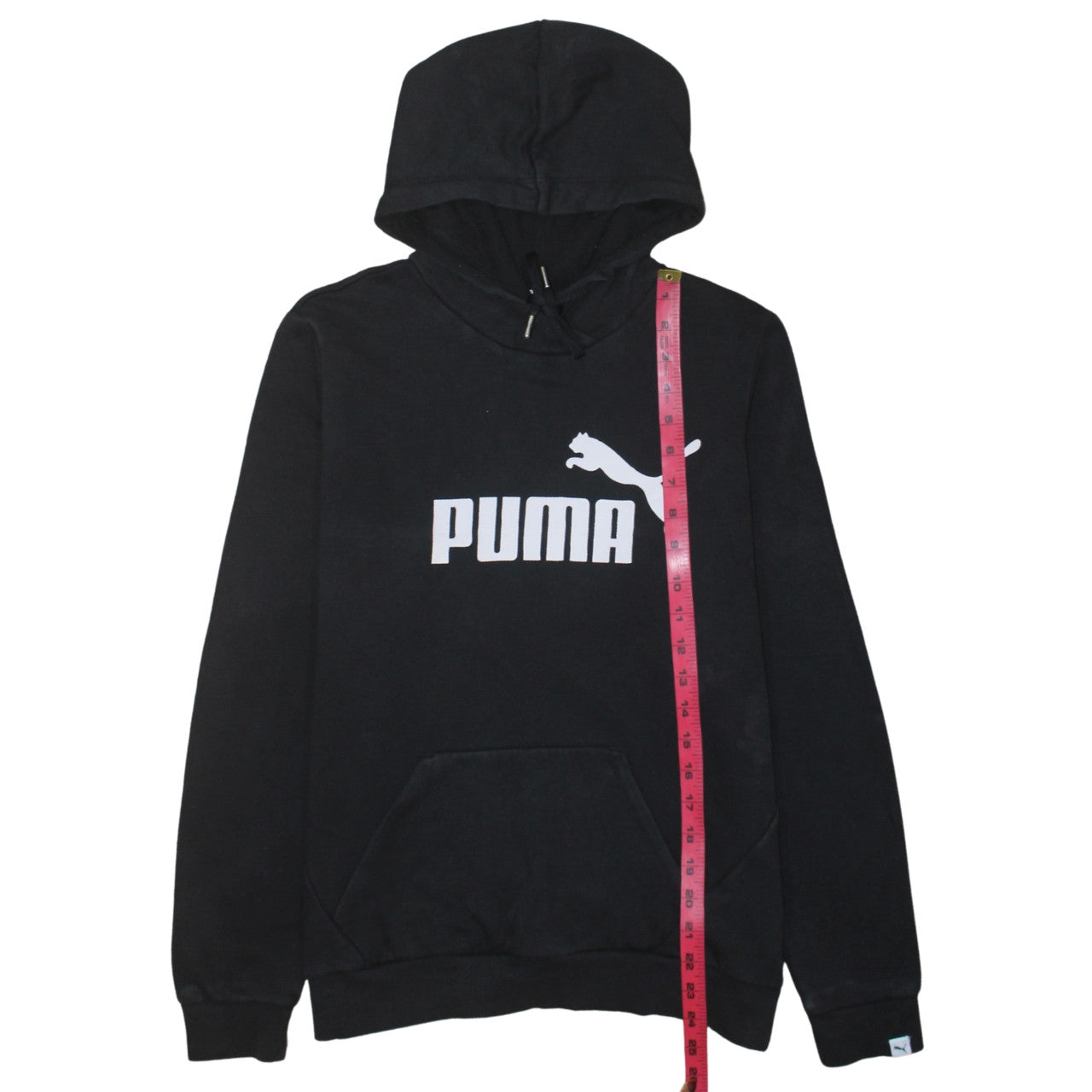 Puma Women Black Hoodie UK 14 Pullover Logo Cotton Blend
