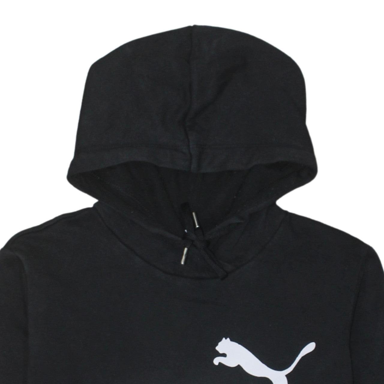 Puma Women Black Hoodie UK 14 Pullover Logo Cotton Blend