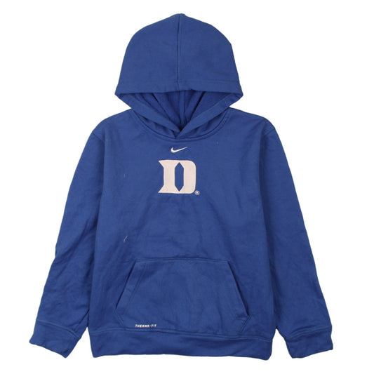 Nike Women Blue Therma-Fit Pullover Hoodie L 16/18 Duke Logo