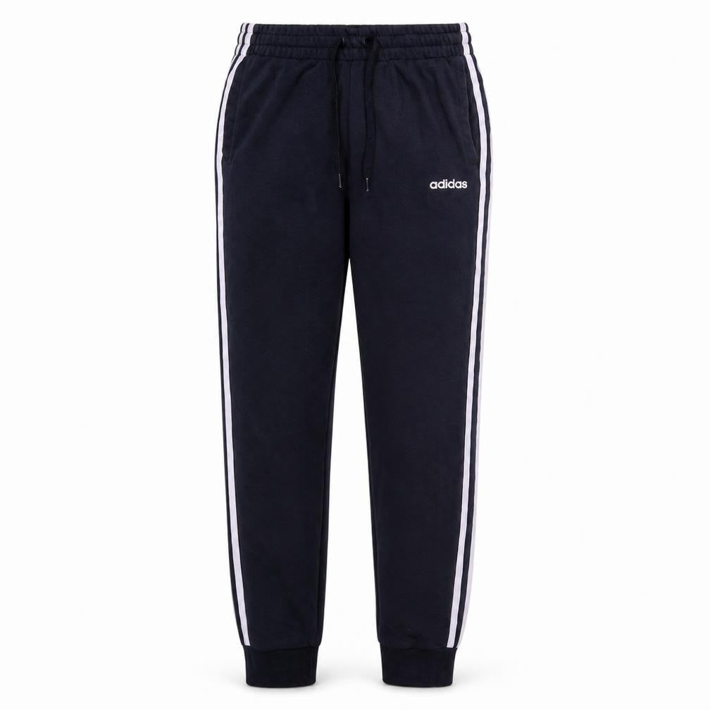 adidas Men Black S Jogger Sweatpants Side Stripe Tapered Fit