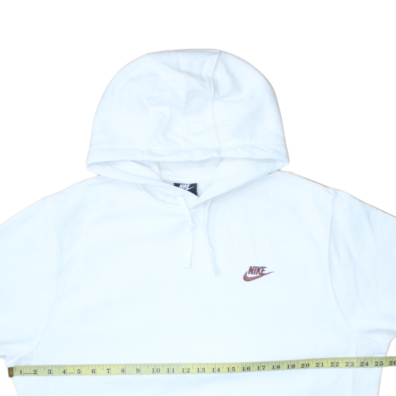 Nike Men's White L Pullover Hoodie Fleece Logo Sweatshirt