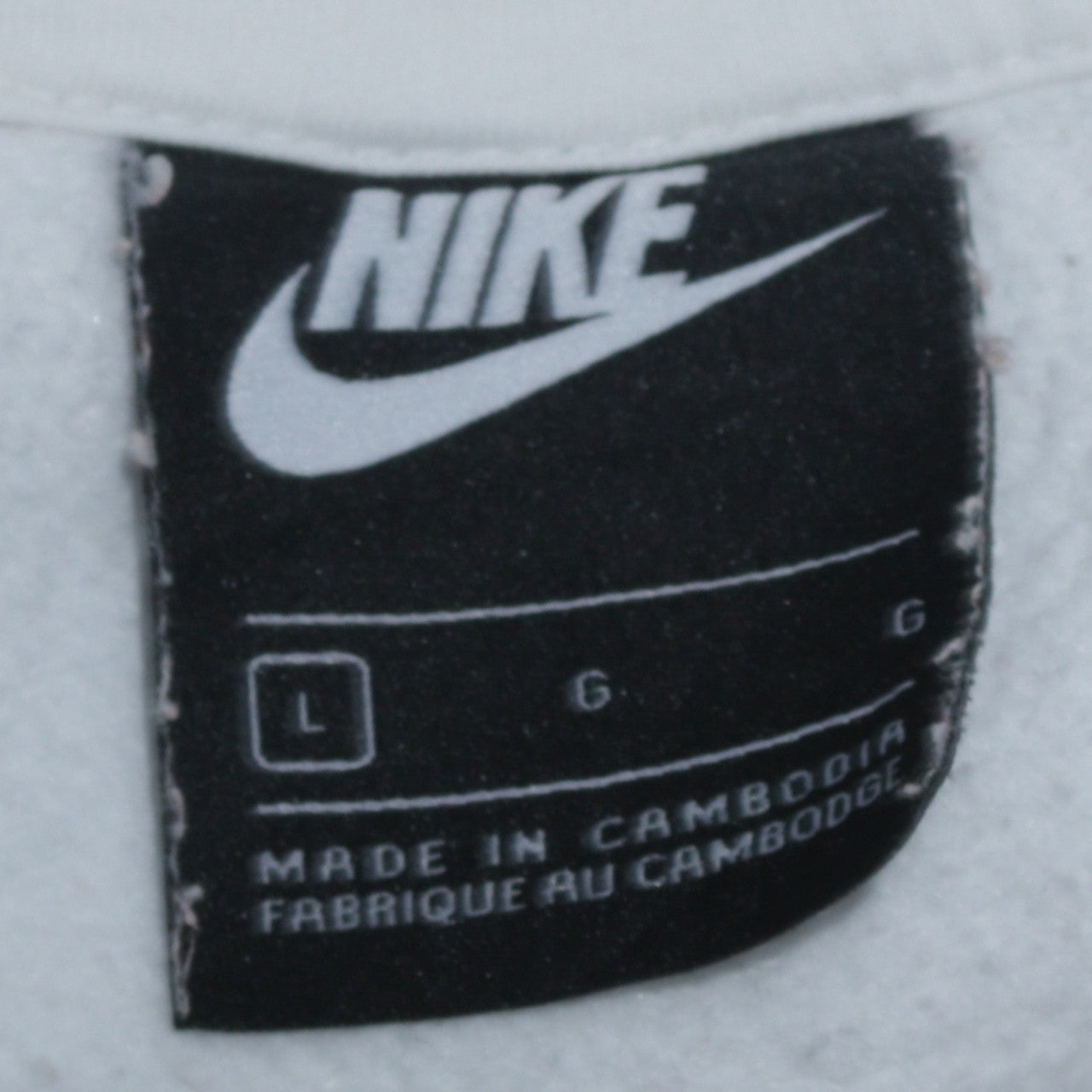 Nike Men's White L Pullover Hoodie Fleece Logo Sweatshirt