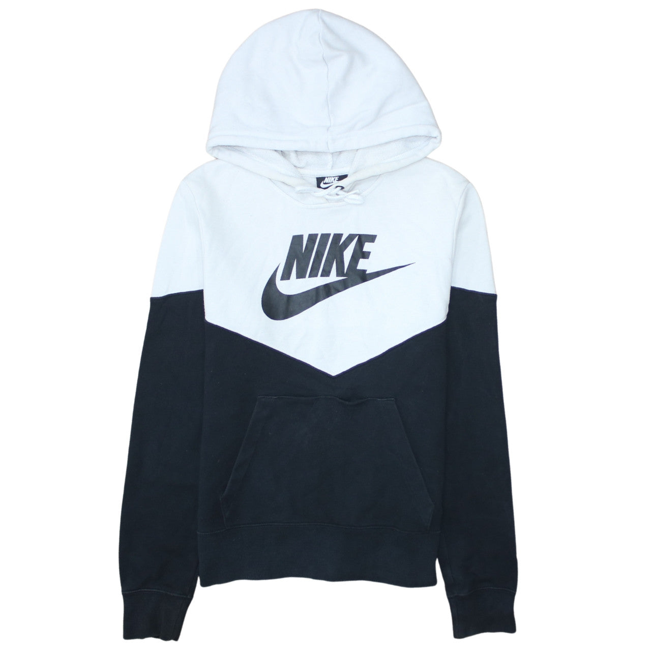 Nike Men's Black White Pullover Hoodie Size S Graphic Logo Fleece
