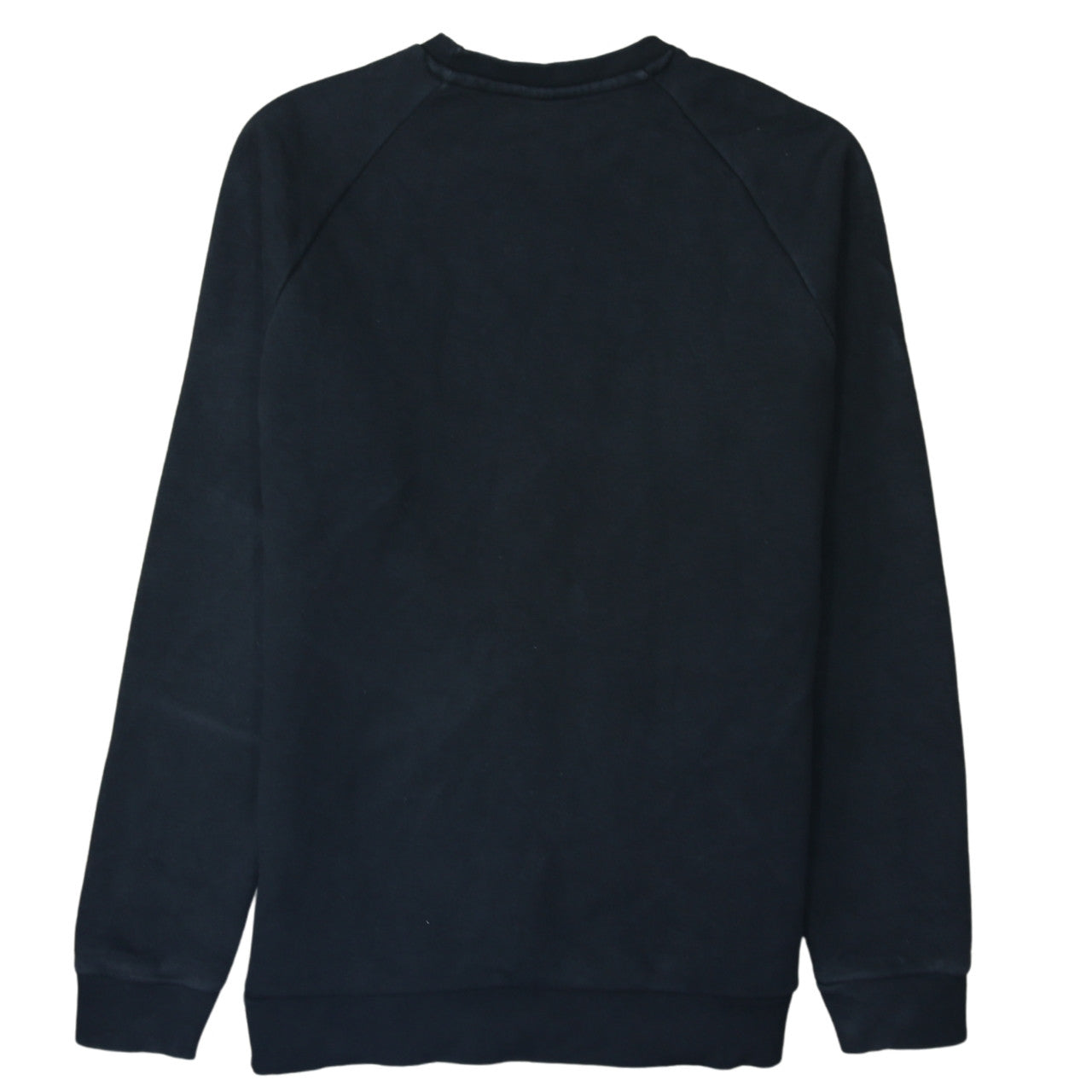 Adidas Men's Black Small Crew Neck Cotton Blend Logo Sweatshirt