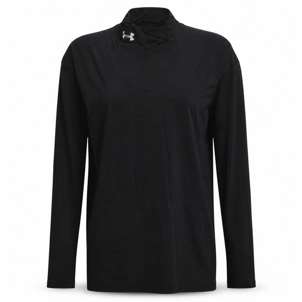 Under Armour Womens Black Long Sleeve Mock Neck Athletic Top Size L