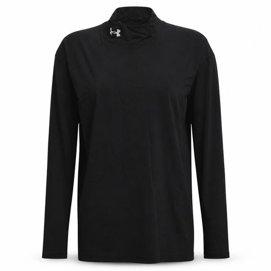 Under Armour Womens Black Long Sleeve Mock Neck Athletic Top Size L