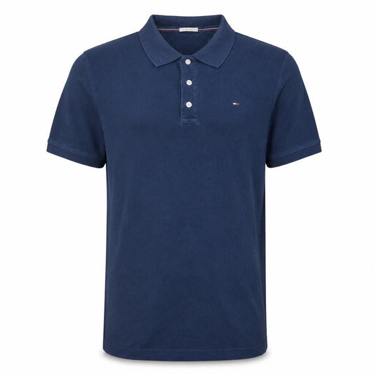 Tommy Jeans Men's Blue Slim Fit Cotton Polo Shirt XL