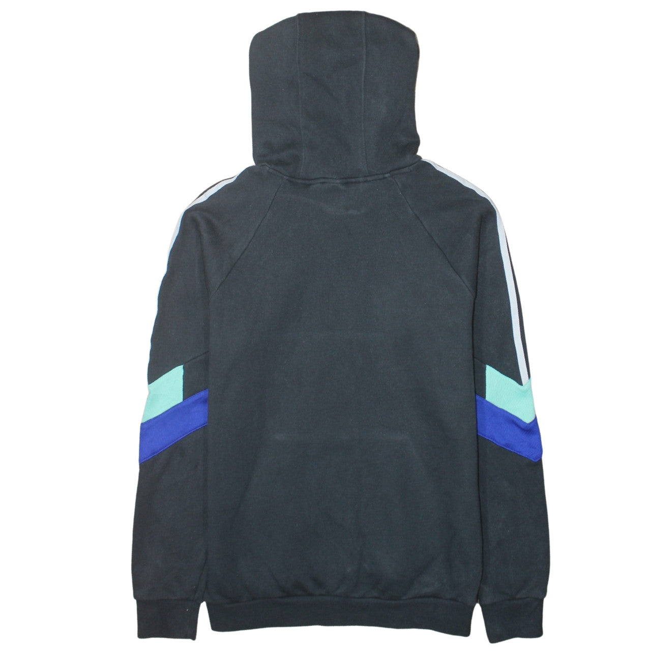 Adidas Boys Black Colourblock Pullover Hoodie Size 14-15 Years