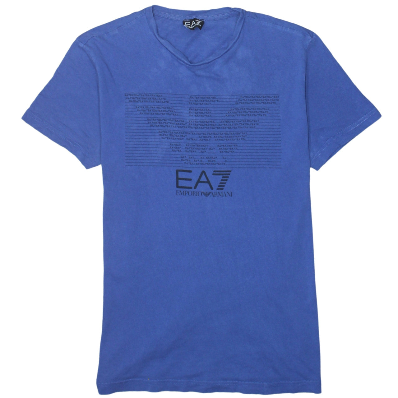 Emporio Armani EA7 Men's Blue Cotton Crew Neck T-Shirt Size M