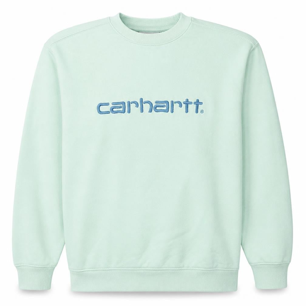 Carhartt Men's Green Small Embroidered Logo Pullover Sweatshirt