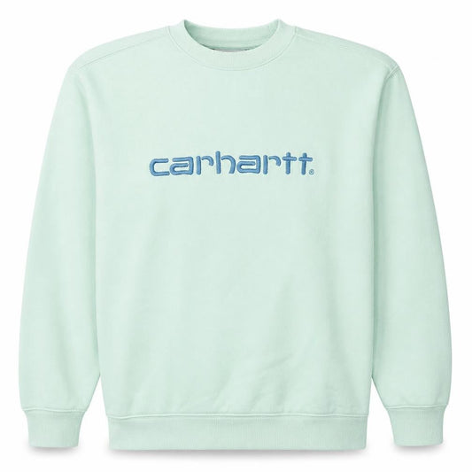 Carhartt Men's Green Small Embroidered Logo Pullover Sweatshirt