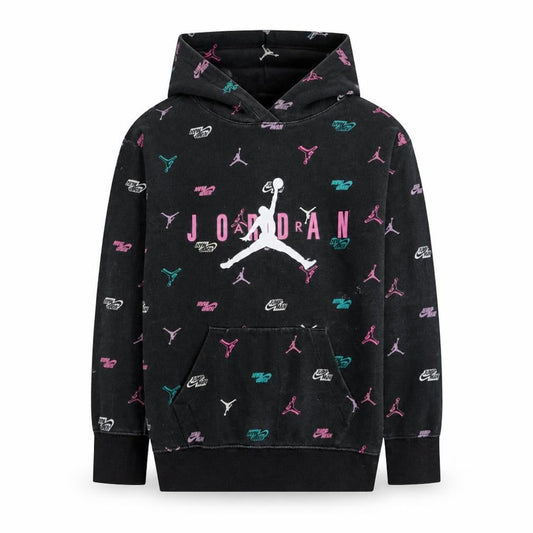 Jordan Girls Black 13-14 Years Pullover Hoodie Jumpman Logo Fleece