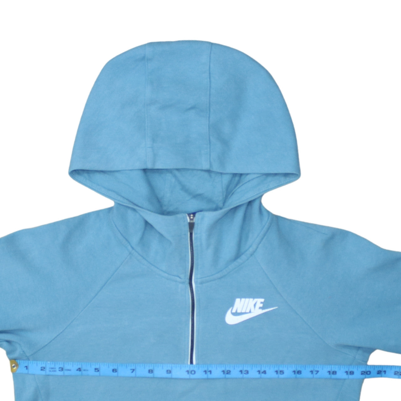 Nike Womens Blue 1/2 Zip Hooded Pullover Sweatshirt Size M