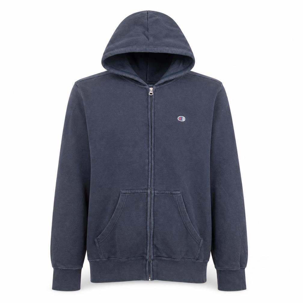 Champion Men’s Blue Full Zip Hoodie Medium Cotton Blend