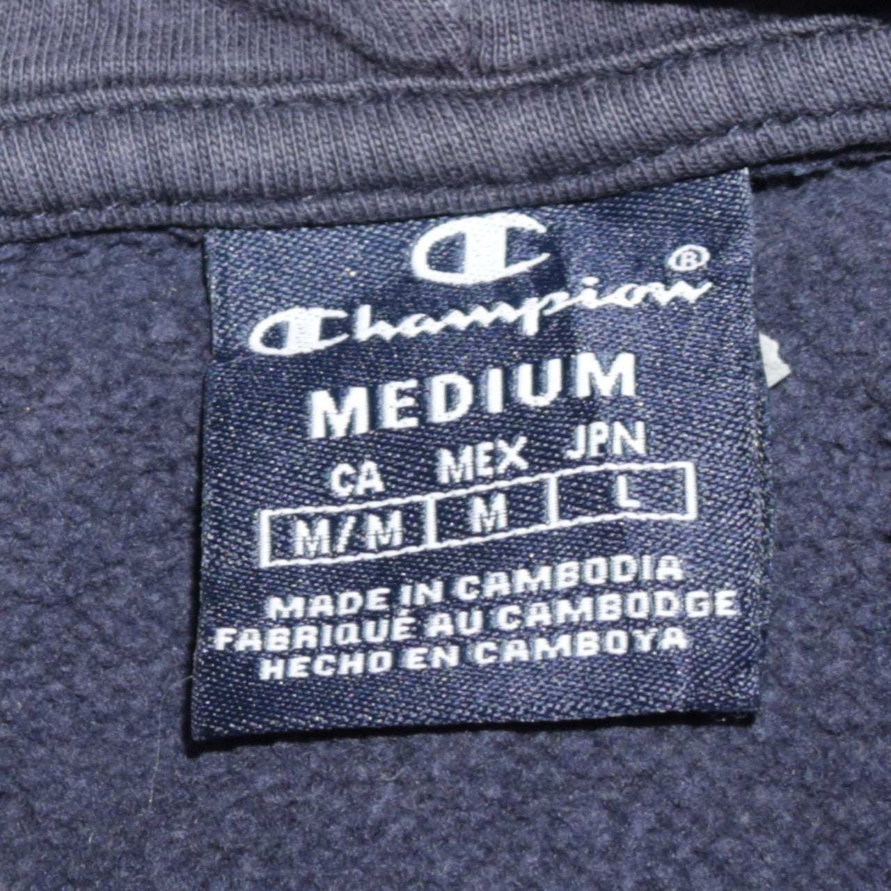 Champion Men’s Blue Full Zip Hoodie Medium Cotton Blend