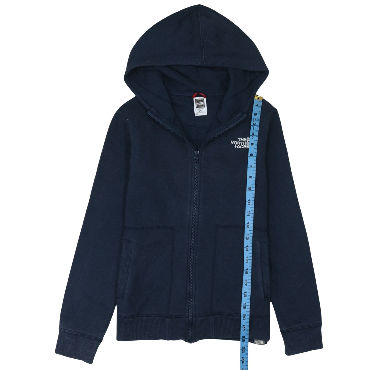 The North Face Boys Navy Full Zip Hoodie L Cotton Blend Outdoor