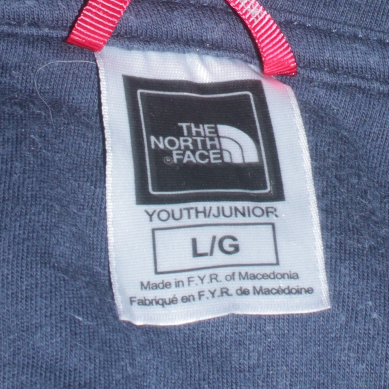 The North Face Boys Navy Full Zip Hoodie L Cotton Blend Outdoor