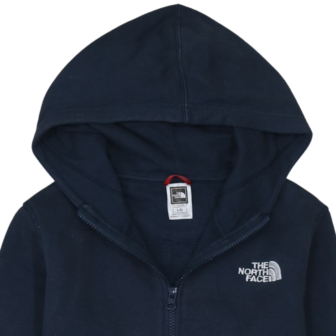 The North Face Boys Navy Full Zip Hoodie L Cotton Blend Outdoor