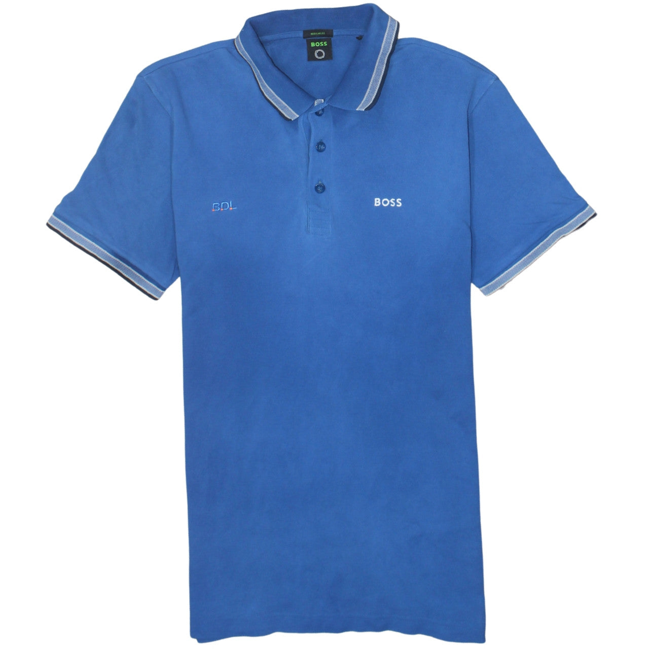 BOSS Men's Blue Regular Fit Cotton Polo Shirt XL