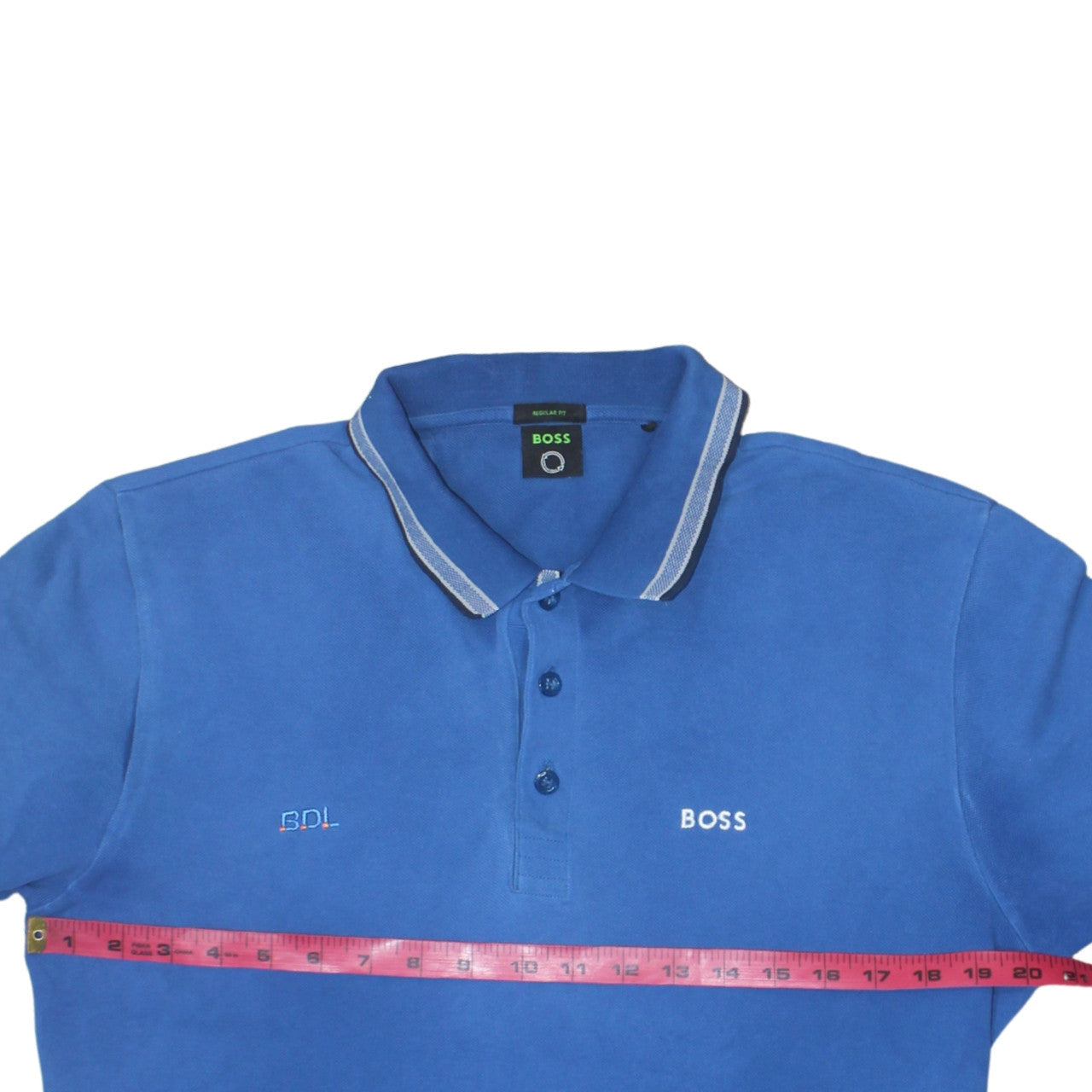 BOSS Men's Blue Regular Fit Cotton Polo Shirt XL