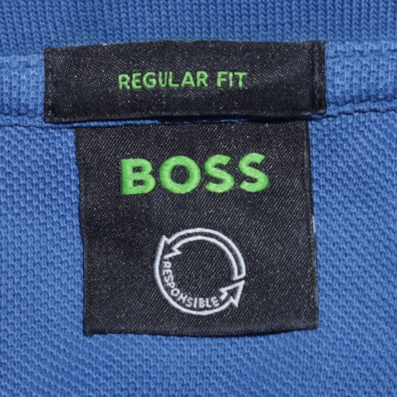 BOSS Men's Blue Regular Fit Cotton Polo Shirt XL