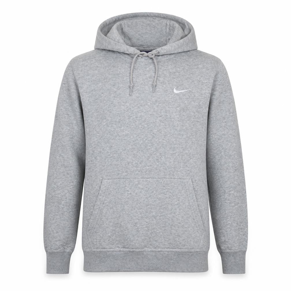 Nike Men's Grey Pullover Hoodie Size M Regular Fit Fleece Sweatshirt