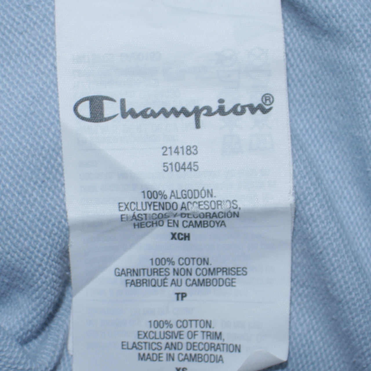 Champion Men's Blue XS Pullover Hoodie Logo Graphic Cotton