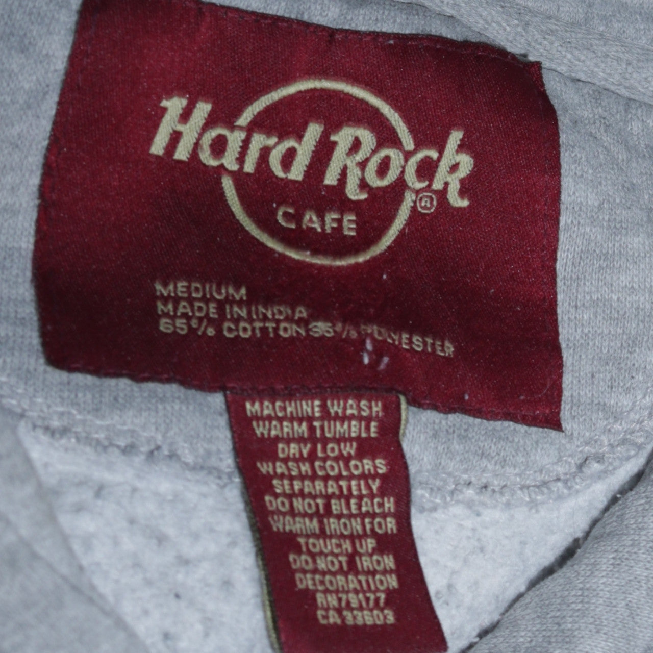 Hard Rock Cafe Edinburgh Men's Grey Pullover Hoodie Medium
