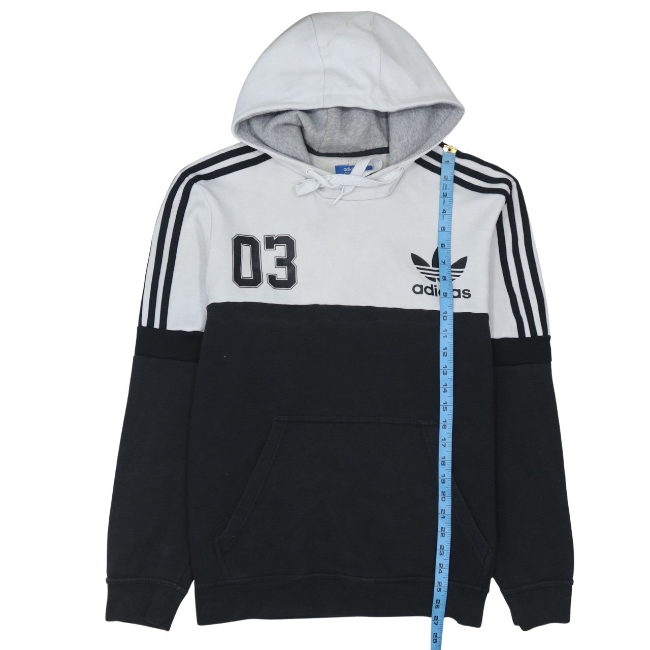 adidas Men Black White Pullover Hoodie L Logo Graphic Sportswear
