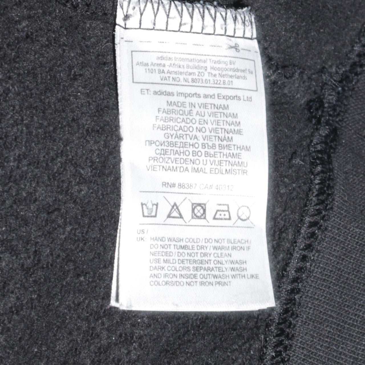 adidas Men Black White Pullover Hoodie L Logo Graphic Sportswear