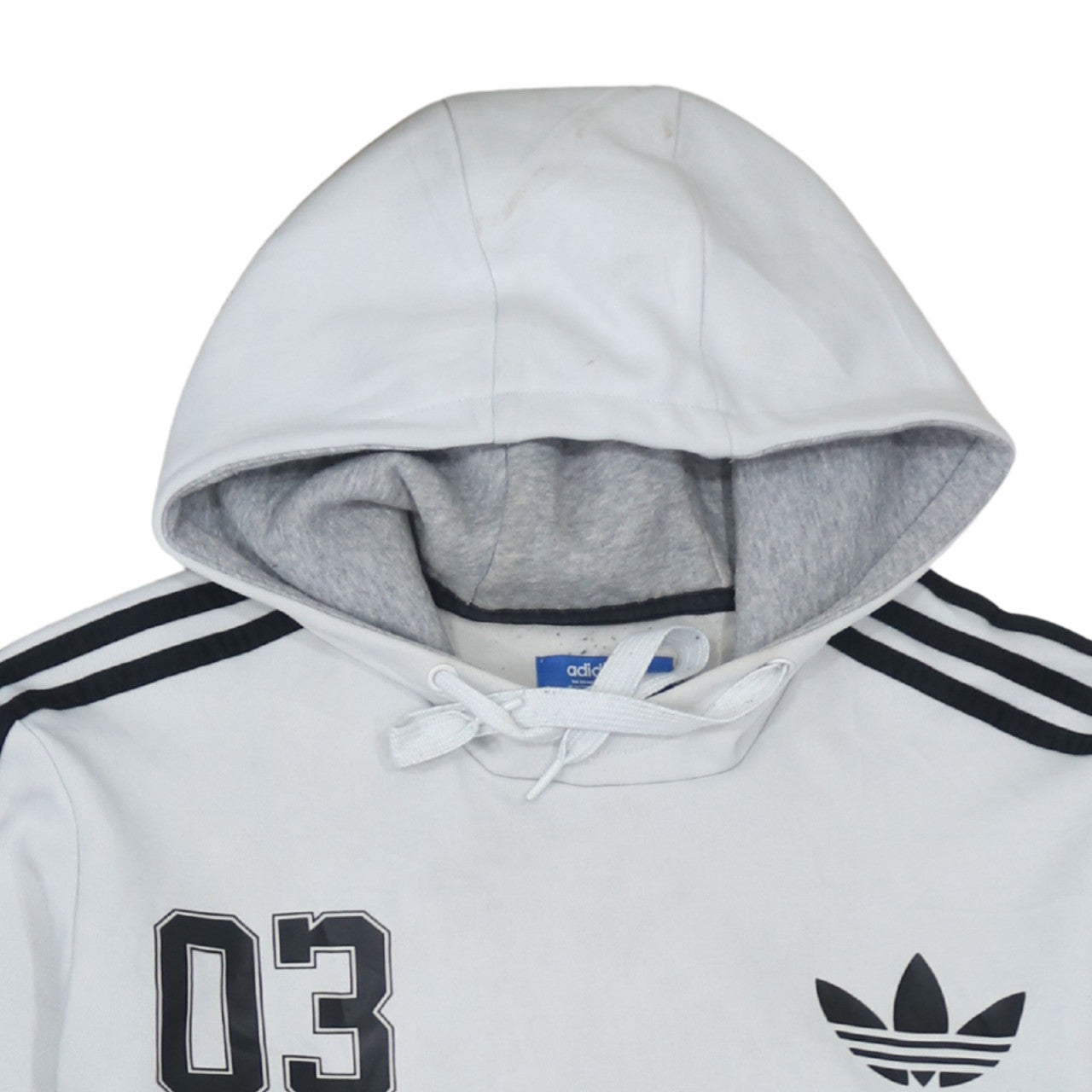 adidas Men Black White Pullover Hoodie L Logo Graphic Sportswear