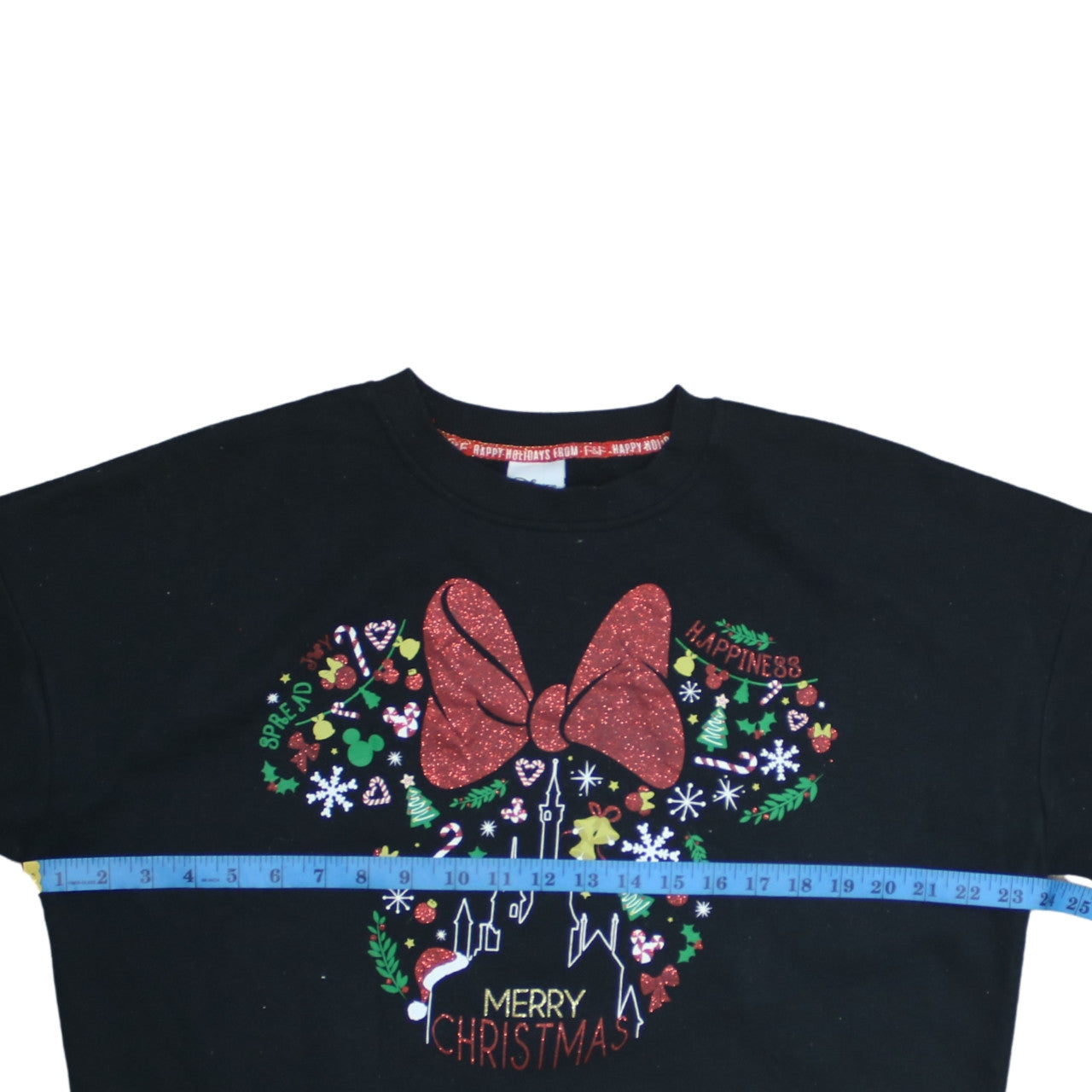 Disney Women’s Black Minnie Mouse Christmas Sweatshirt Size M