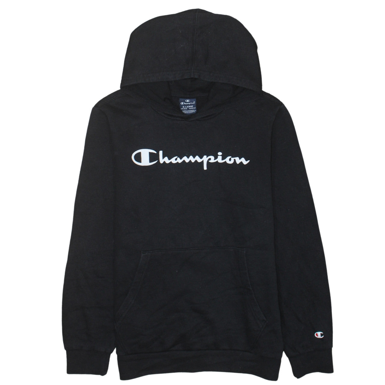 Champion Boys Black Pullover Hoodie 13-14 Years Logo Fleece Sweatshirt