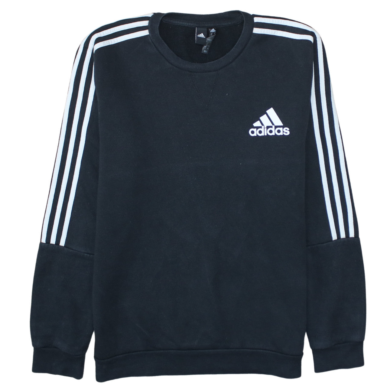 Adidas Men's Black Crew Neck Logo Sweatshirt Size L Pullover